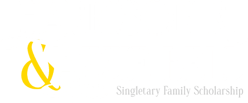 A logo that says 'Harrison R. & Azzie Bell Singletary Family Scholarship'
